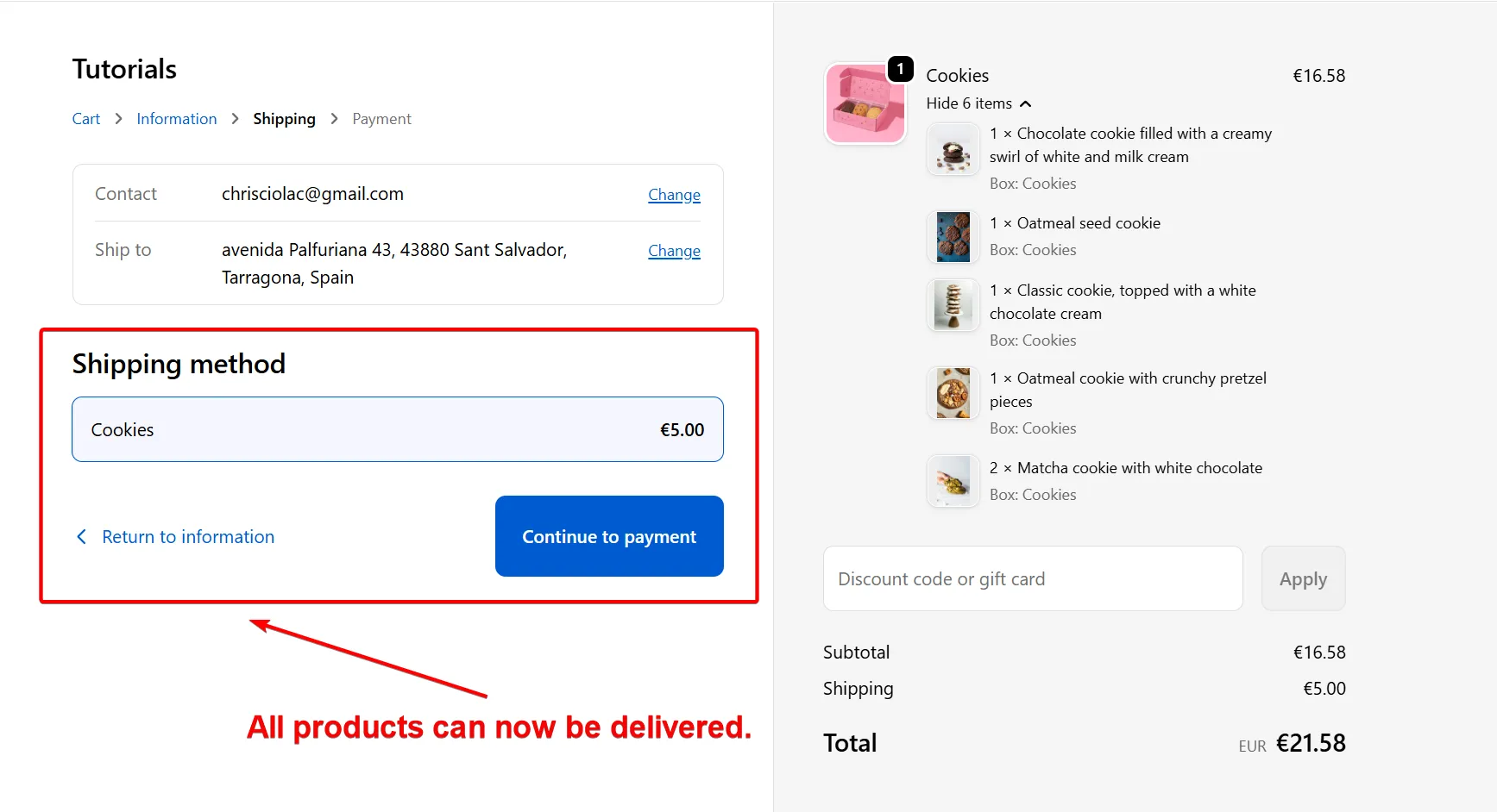 Shopify shipping profile works