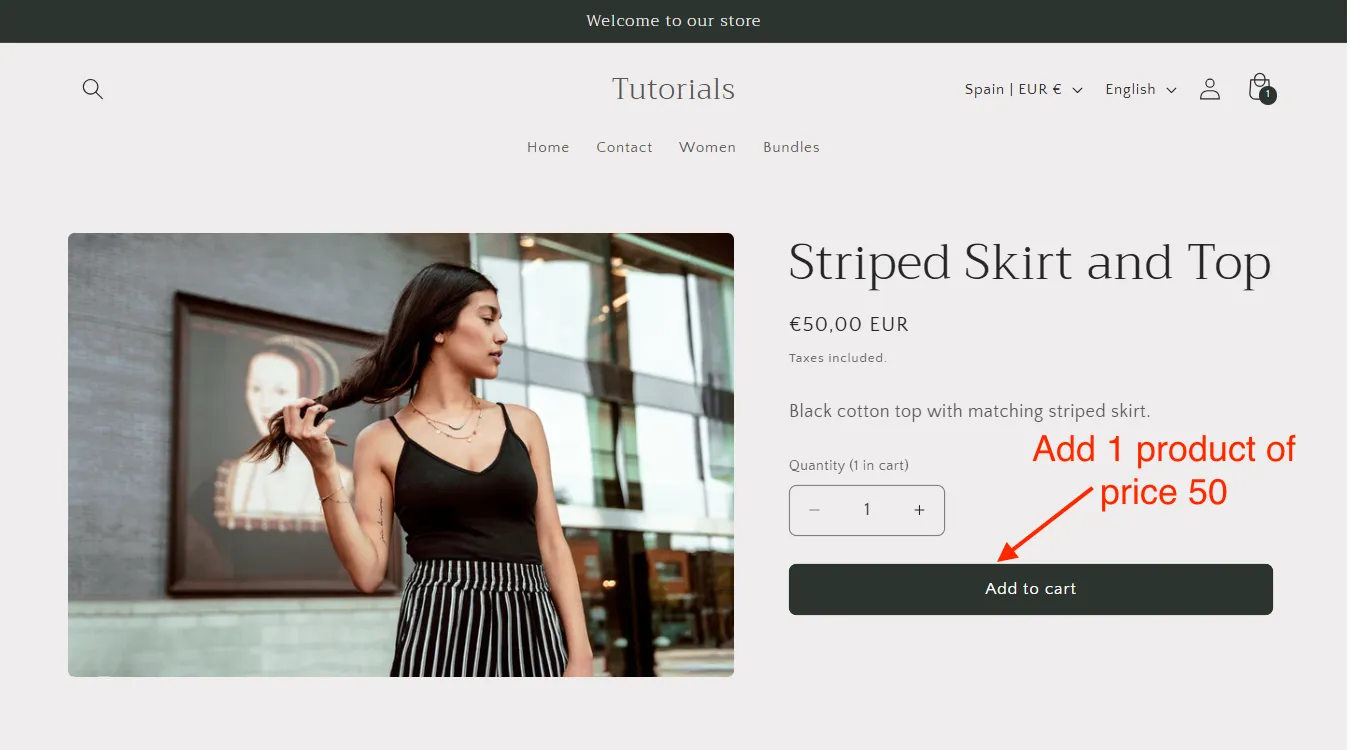 Shopify store add product