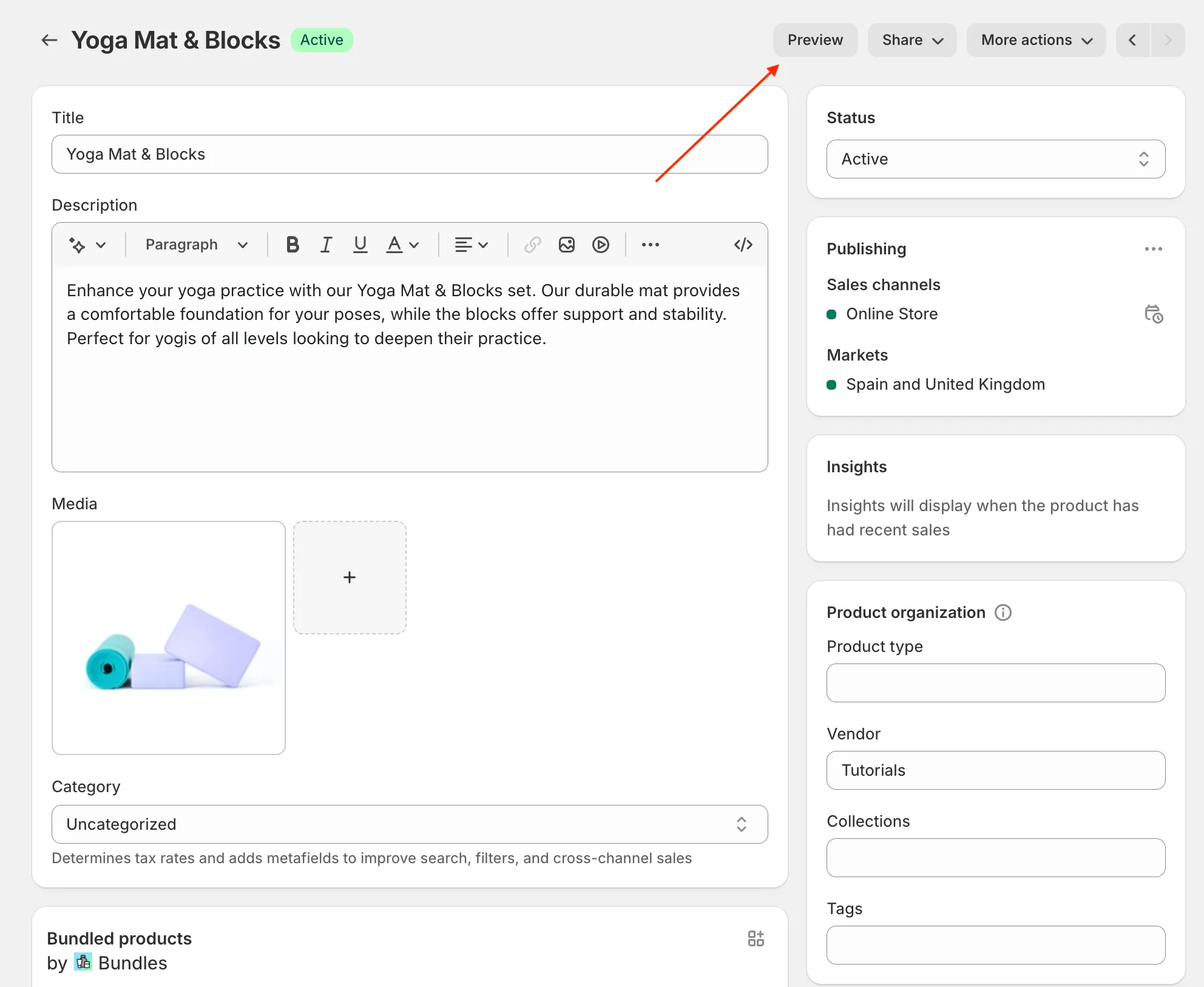 Shopify bundle click preview