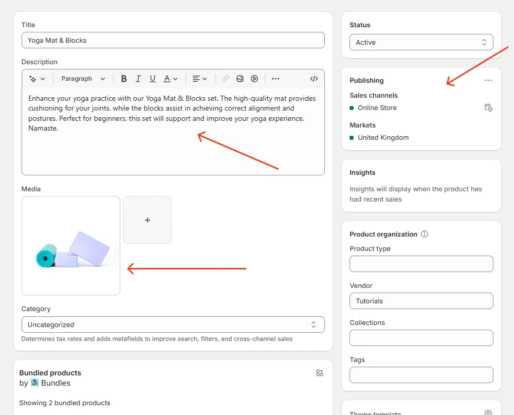 Shopify edit bundle product