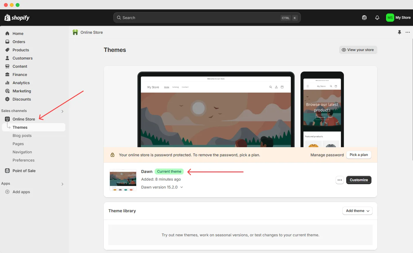 Shopify default theme