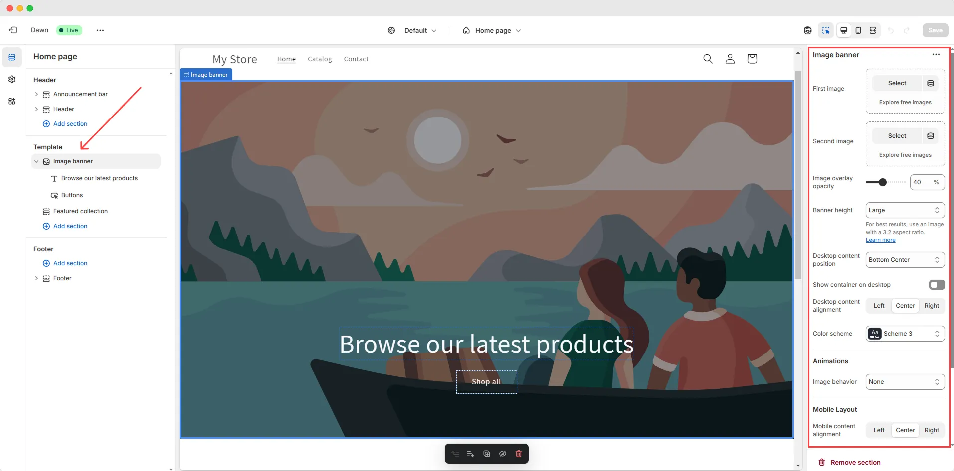 Shopify image banner