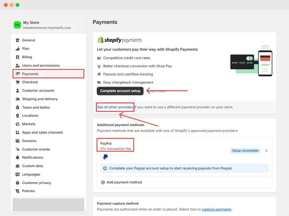 Shopify payments