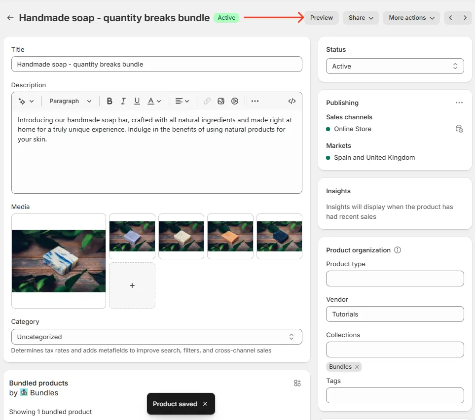 Shopify preview bundle with discount